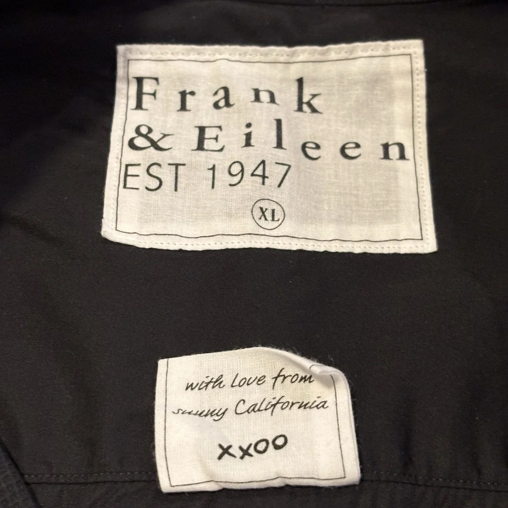 Frank & Eileen Womens XL Oversized Victoria Tuxedo Button Up Shirt Black Top - Picture 6 of 15